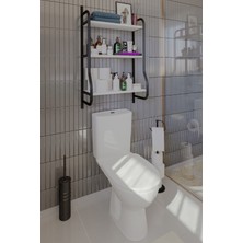 Morpanya Elony Klozet Üstü Düzenleyici Raf Banyo Düzenleyici Raf Klozet Üstü Raf Banyo Raf Dolap