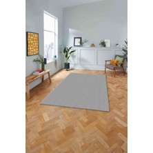 Napoli Home Dijital Baskılı Jüt Model Yıkanabilir Yolluk Mutfak Salon Halısı, Jüt-25-Gri,