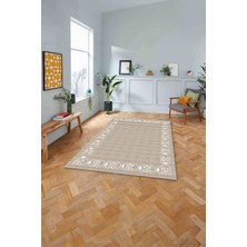 Napoli Home Dijital Baskılı Jüt Motifli Yıkanabilir Yolluk Mutfak Salon Halısı, Jüt-26-Bej,