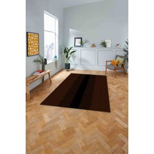 Napoli Home Dijital Baskılı Jüt Sade Modern Desenli Yıkanabilir Yolluk Mutfak Salon Halısı, Jüt-40-Kahve,