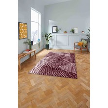 Napoli Home Dijital Baskılı Jüt Hasır Model Yıkanabilir Yolluk Mutfak Salon Halısı, Jüt-27-Bordo,