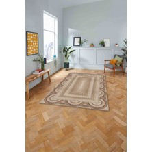 Napoli Home Dijital Baskılı Jüt Kilim Model Yıkanabilir Yolluk Mutfak Salon Halısı, Jüt-28-Bej,