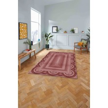 Napoli Home Dijital Baskılı Jüt Kilim Model Yıkanabilir Yolluk Mutfak Salon Halısı, Jüt-28-Bordo,