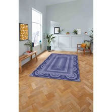 Napoli Home Dijital Baskılı Jüt Kilim Model Yıkanabilir Yolluk Mutfak Salon Halısı, Jüt-28-Lacivert,