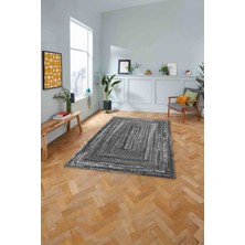 Napoli Home Dijital Baskılı Jüt Dörtgen Model Yıkanabilir Yolluk Mutfak Salon Halısı, Jüt-30-Gri,