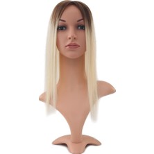 Peruk Market Kahverengi / Beyaz Platin Ombreli Baby Taban Tepelik - 10X12CM