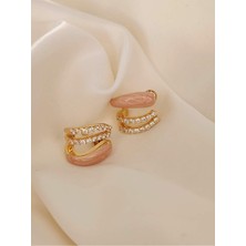Eva Takı Store Üçlü Küpe Görünümlü Tekli Gold Küpe