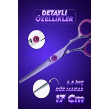 Xolo Kadın Kuaför Kuyruklu Paslanmaz Çelik Saç Kesim Makası Düz Uçlu Profesyonel Makas XLQ515PEMBE