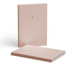 Hardcover Çizgisiz Pudra 2 Adet 13X21 cm Defter (Küçük Ay)