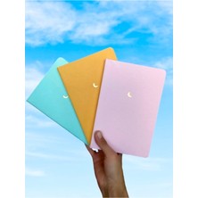 3'lü Defter Seti Düz Çizgisiz Sert Kapak Defter 13X21 cm Moon Series Triple Notebook Set