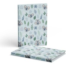 Hardcover Çizgili Koala 2 Adet 13X21 cm Defter