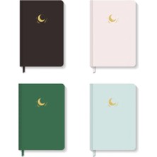 Hardcover 4'lü Noktalı Defter Seti Siyah+Pudra+Yeşil+Turkuaz