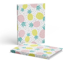 Hardcover Çizgili Ananas 2 Adet 13X21 cm Defter