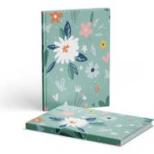 Hardcover Çizgili Çiçek 2 Adet 13X21 cm Defter