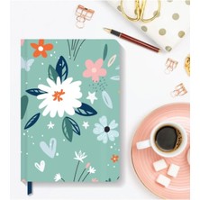 Hardcover Çizgili Flower 13X21 cm Defter