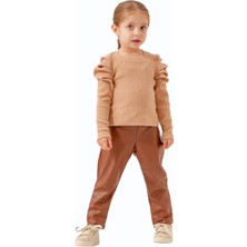 Pampal Moda Fitilli Deri Pantolonlu Takım