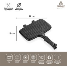 Amboss Kuvars Ocak Üstü Döküm Tost Tavası Siyah KUV-0274