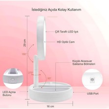 Art Nest Katlanabilir 21LED Işıklı Çift Taraflı Makyaj Aynası