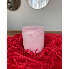 Atelier Rainy Pembe Beton Kapaklı Kalpli Soya Mum - Sevgililer Günü Koleksiyonu