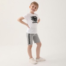 SuperMan L1644-3 Erkek Çocuk Alt Üst Takım Beyaz