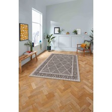 Napoli Home Dijital Baskılı Jüt Geometrik Model Yıkanabilir Yolluk Mutfak Salon Halısı, Jüt-31-Vizon,