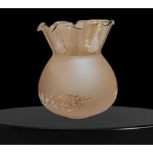 Dede Avize Avize Yedek Parça Kol Camı Desenli Bal Rengi