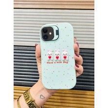 Iphone 11 Uyumlu Stantlı Pembe 3D Tavşanlı Telefon Kılıfı