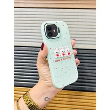 Iphone 11 Uyumlu Stantlı Pembe 3D Tavşanlı Telefon Kılıfı