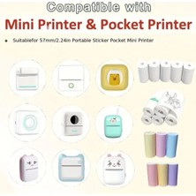 10 Adet Mini Termal Yazıcı Rulosu Yapışkanlı Kağıt Yüksek Kalite (Sticker)
