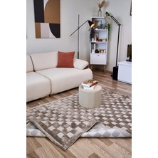 Decofloor Halı Apex Orion 4212 Kahverengi Kabartmalı Modern Makine Halısı