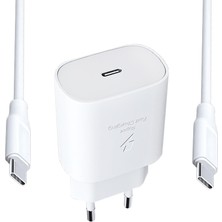 Samsung Galaxy S21 Ultra 5g SM-G998B Uyumlu Hızlı Şarj Cihazı / Şarj Aleti Seti Type-C 25W