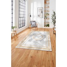 Napoli Home  Baskılı Klasik Geleneksel Model Yıkanabilir Kaymaz Yolluk Mutfak Salon Halısı, Klasik-32-Bej,