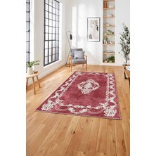 Napoli Home  Baskılı Klasik Akrilik Model Yıkanabilir Kaymaz Yolluk Mutfak Salon Halısı, Klasik-33-Kırmızı,