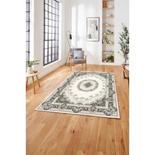 Napoli Home  Baskılı Klasik Etnik Modern Yıkanabilir Kaymaz Yolluk Mutfak Salon Halısı, Klasik-80-Siyah,