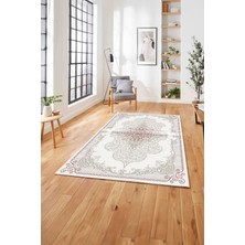 Napoli Home  Dijital Baskılı Klasik Model Yıkanabilir Kaymaz Yolluk Mutfak Salon Halısı, Klasik-34-Kahve,