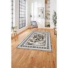 Napoli Home  Dijital Baskılı Klasik Çerçeveli Yıkanabilir Kaymaz Yolluk Mutfak Salon Halısı, Klasik-55-Kahve,
