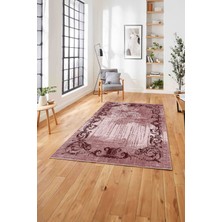 Napoli Home  Dijital Baskılı Klasik Desen Motifli Yıkanabilir Kaymaz Yolluk Mutfak Salon Halısı, Klasik-37-Bordo,