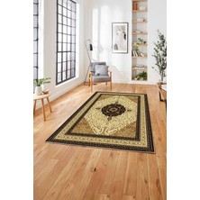 Napoli Home  Baskılı Klasik Çerçeve Desen Yıkanabilir Kaymaz Yolluk Mutfak Salon Halısı, Klasik-43-Bej,