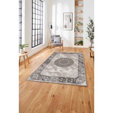 Napoli Home  Klasik Modern Dijital Baskılı Yıkanabilir Kaymaz Yolluk Mutfak Salon Halısı, Klasik-62-Vizon,