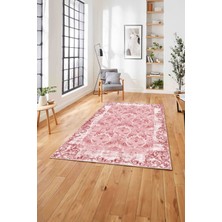 Napoli Home  Baskılı Klasik Akrilik Çerçeve Model Yıkanabilir Kaymaz Yolluk Mutfak Salon Halısı, Klasik-41-Bordo,