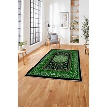 Napoli Home  Baskılı Klasik Afgan Desenli Yıkanabilir Kaymaz Yolluk Mutfak Salon Halısı, Klasik-42-Yeşil,