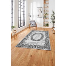 Napoli Home  Klasik Sade Modern Dijital Baskılı Yıkanabilir Kaymaz Yolluk Mutfak Salon Halısı, Klasik-59-Gri,