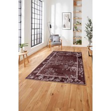 Napoli Home  Klasik Ağaç Figürlü Baskılı Yıkanabilir Kaymaz Yolluk Mutfak Salon Halısı, Klasik-61-Bordo,