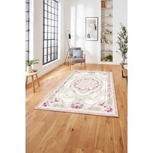 Napoli Home  Klasik Otantik Model Baskılı Yıkanabilir Kaymaz Yolluk Mutfak Salon Halısı, Klasik-70-Bej,