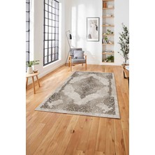 Napoli Home  Baskılı Klasik Eskitme Desen Yıkanabilir Kaymaz Yolluk Mutfak Salon Halısı, Klasik-47-Kahve,