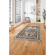 Napoli Home  Klasik Ahlat Model Dijital Baskılı Yıkanabilir Kaymaz Yolluk Mutfak Salon Halısı, Klasik-73-Kahve,