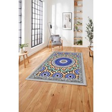 Napoli Home  Dijital Baskılı Klasik Modern Yıkanabilir Kaymaz Yolluk Mutfak Salon Halısı, Klasik-79-Renkli,