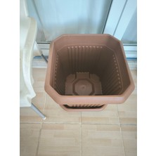 4 Adet Plastik 72 Litre Kare Büyük Boy Bahçe Balkon Salon Çiçek Yada Ağaç Saksı 50*50*48 cm Tabaklı