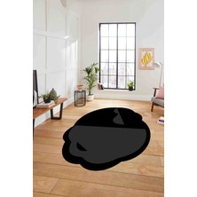 Napoli Home Dijital Lazer Kesim Sade Model Yıkanabilir Kaymaz Yolluk Mutfak Salon Halısı, Lazer-44-Gri,