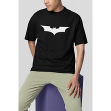 Sevbano Batman Logo Baskılı Unisex Oversize Tişört